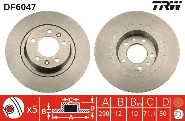 TRW DF6047 Brake Disc for...