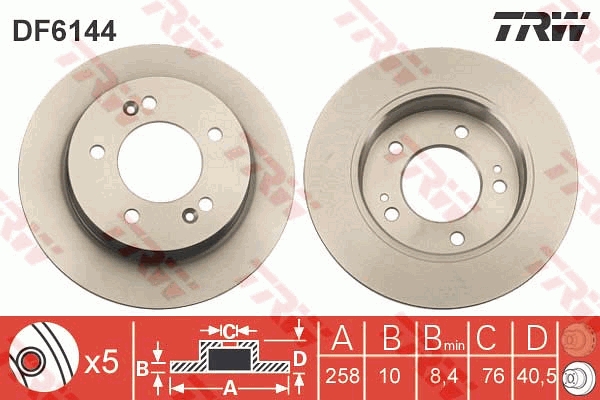 TRW DF6144 Brake Disc for...