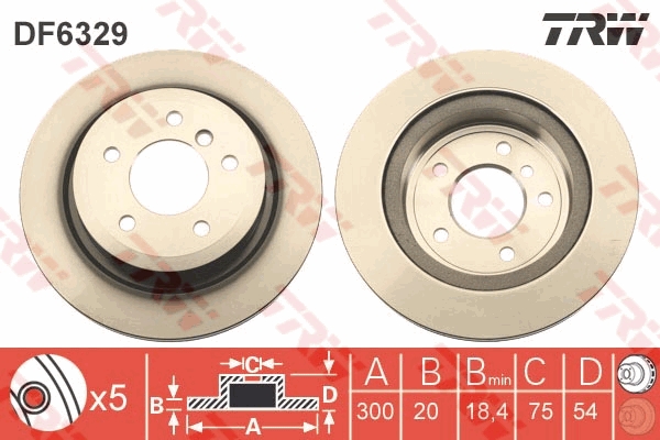 TRW DF6329 Brake Disc for BMW