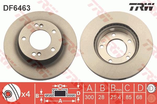 TRW DF6463 Brake Disc for...