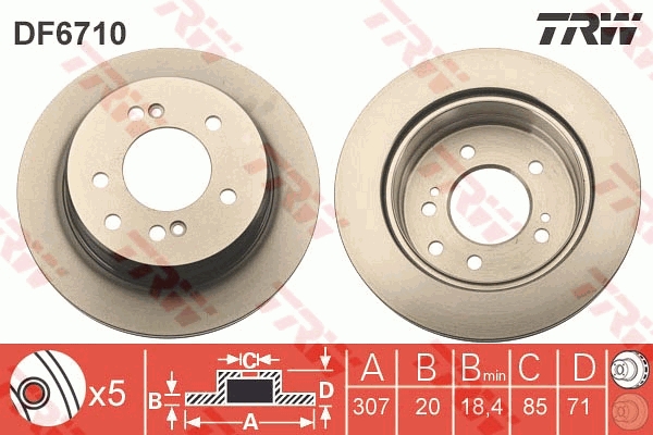 TRW DF6710 Brake Disc for...