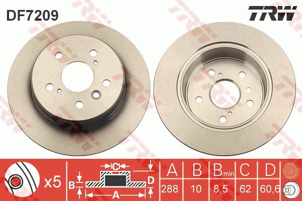 TRW DF7209 Brake Disc for...