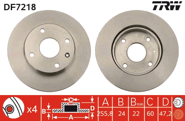 TRW DF7218 Brake Disc for...