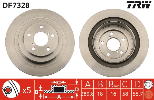 TRW DF7328 Brake Disc for...