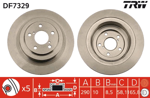 TRW DF7329 Brake Disc for...