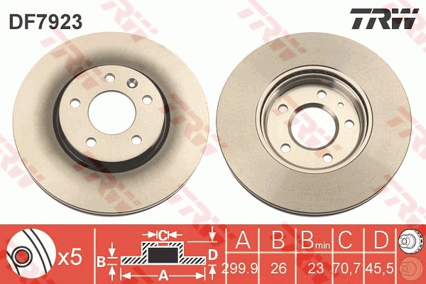 TRW DF7923 Brake Disc for...
