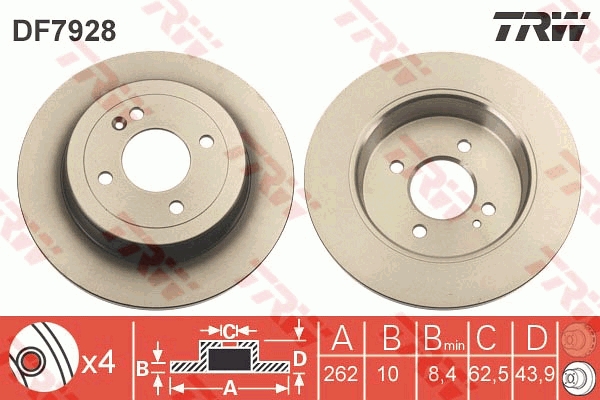 TRW DF7928 Brake Disc for...