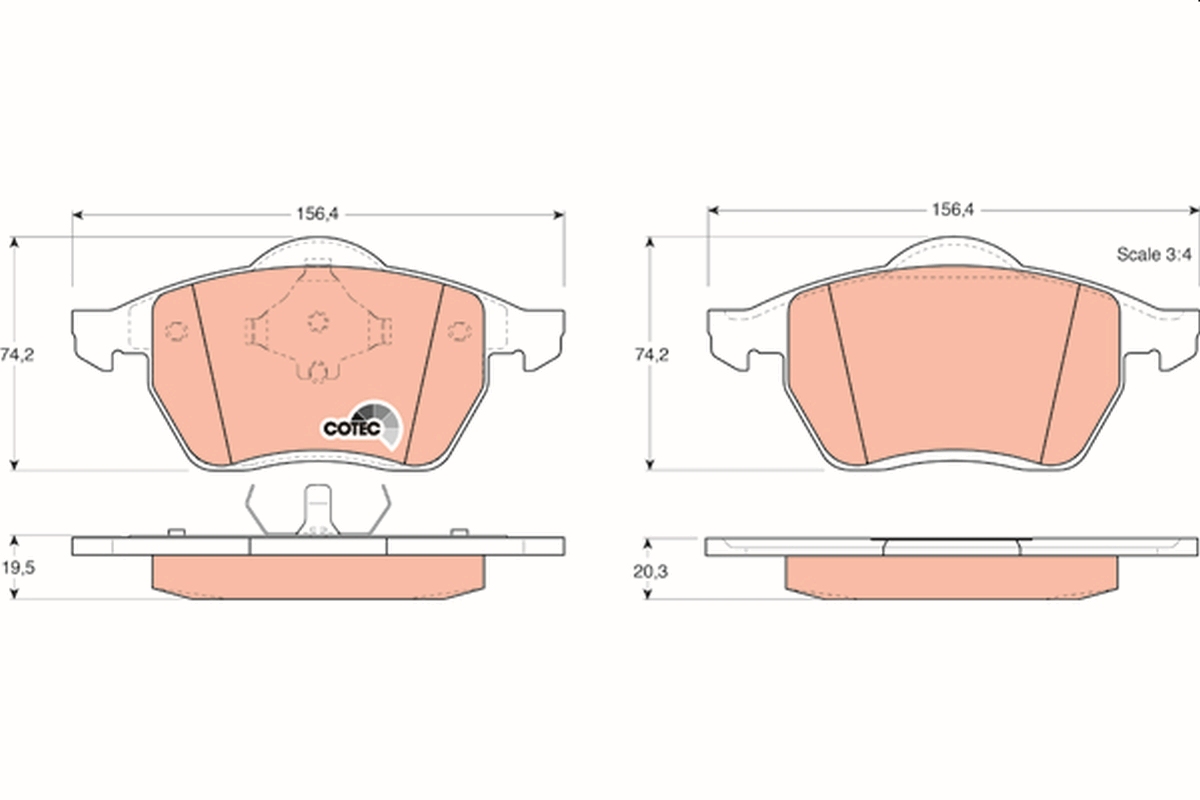 TRW GDB1204 COTEC Brake Pad...