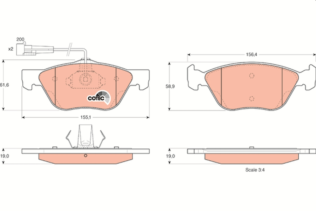TRW GDB1212 COTEC Brake Pad...