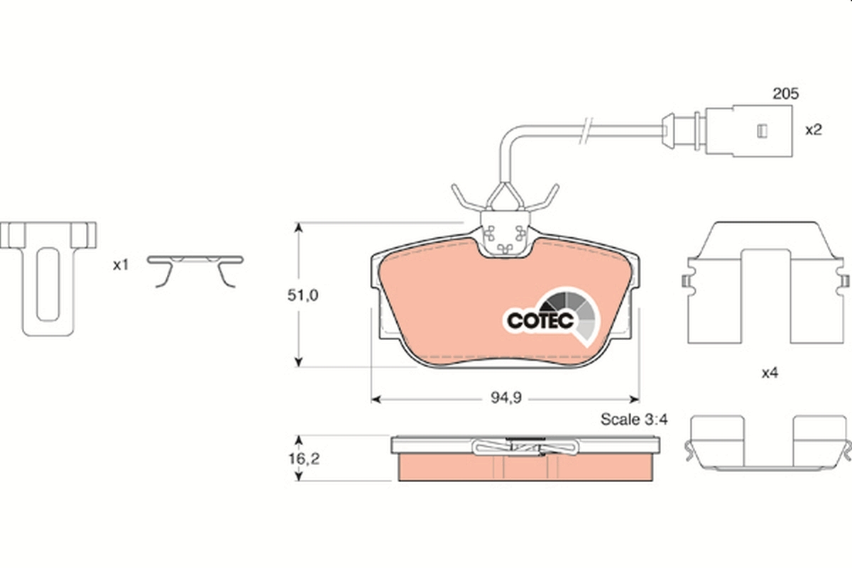 TRW GDB1326 COTEC Brake Pad...
