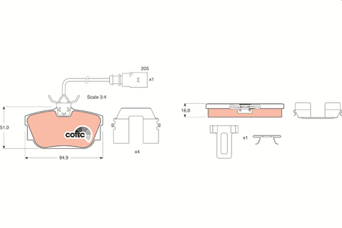TRW GDB1369 COTEC Brake Pad...