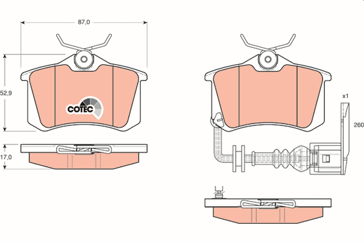TRW GDB1475 COTEC Brake Pad...