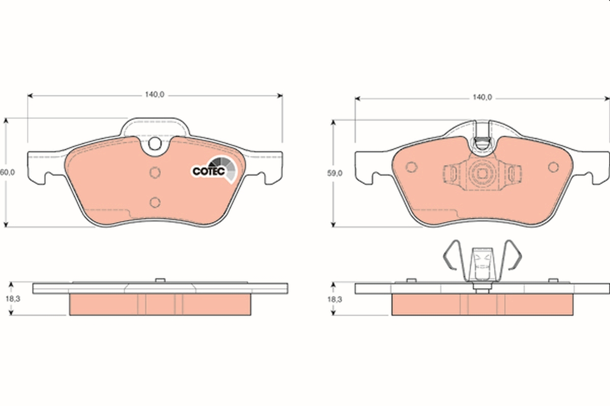 TRW GDB1476 COTEC Brake Pad...