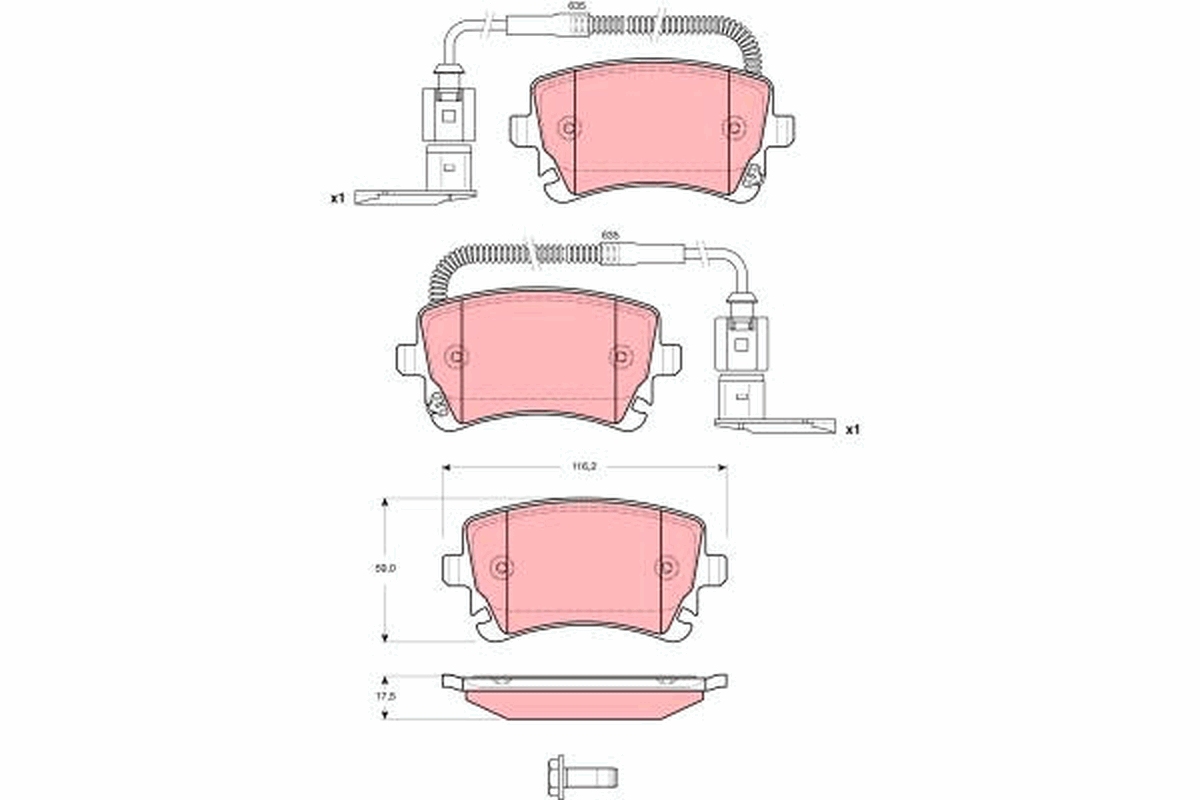 TRW GDB1508 Brake Pad Set,...