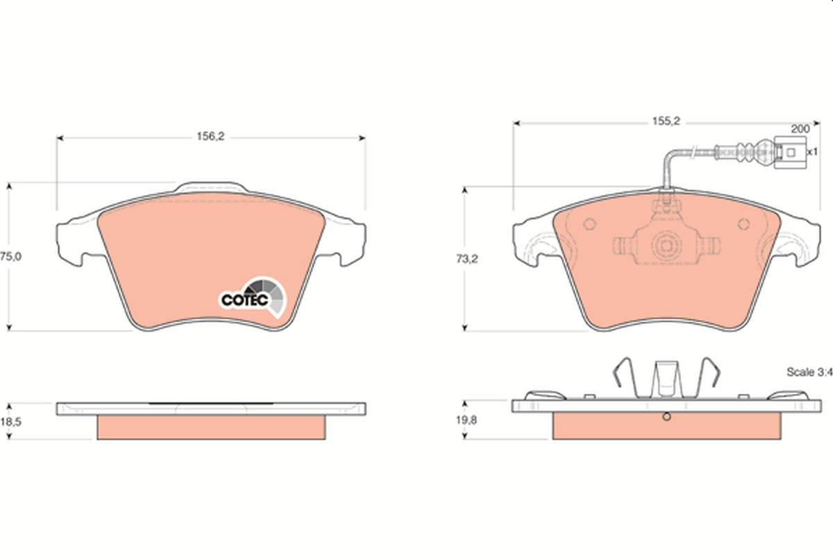 TRW GDB1555 COTEC Brake Pad...