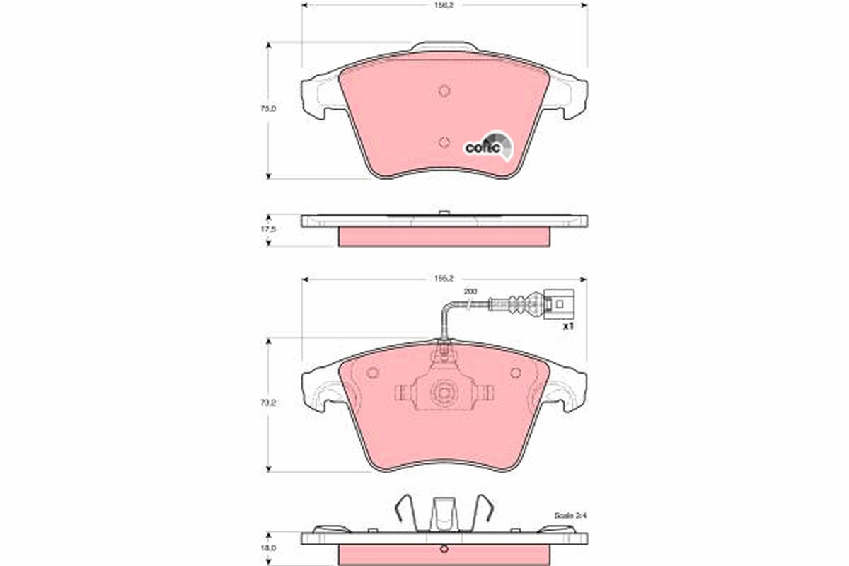 TRW GDB1556 COTEC Brake Pad...