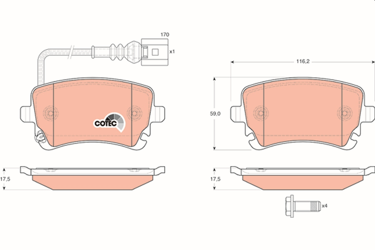 TRW GDB1557 COTEC Brake Pad...