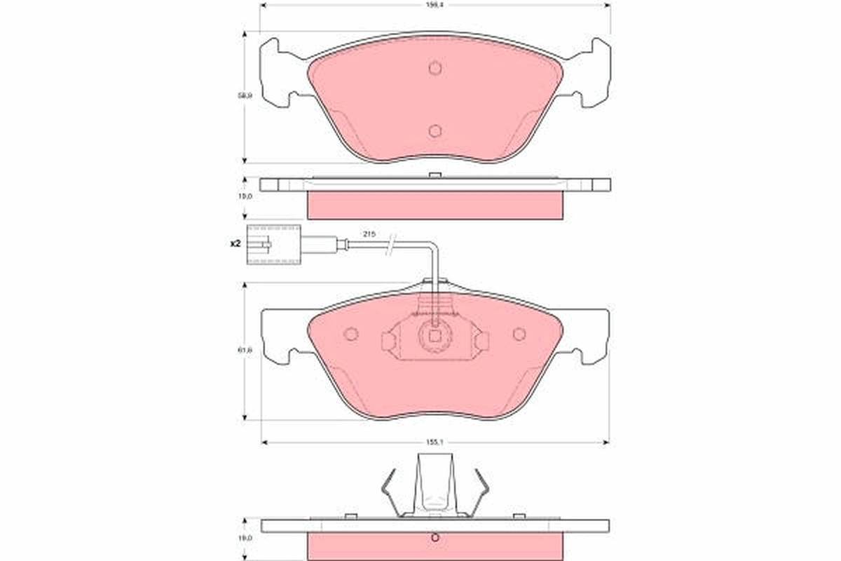 TRW GDB1602 Brake Pad Set,...