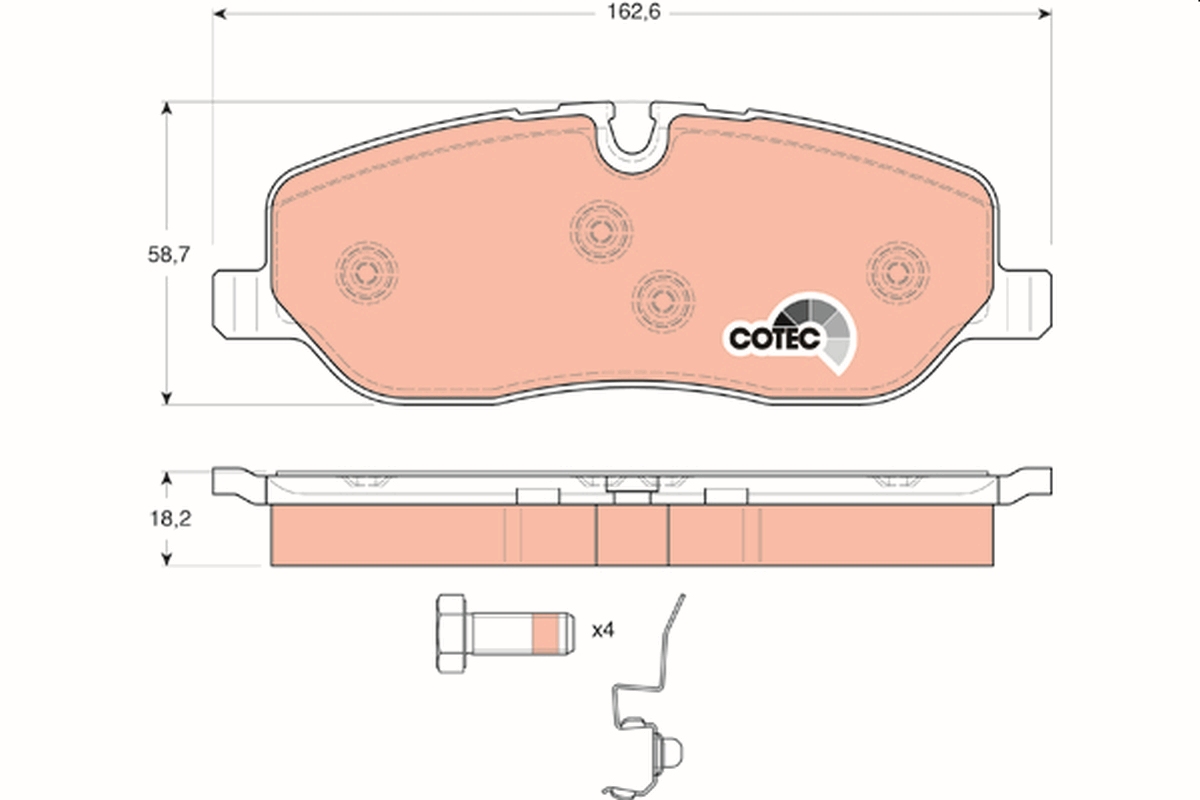 TRW GDB1631 COTEC Brake Pad...