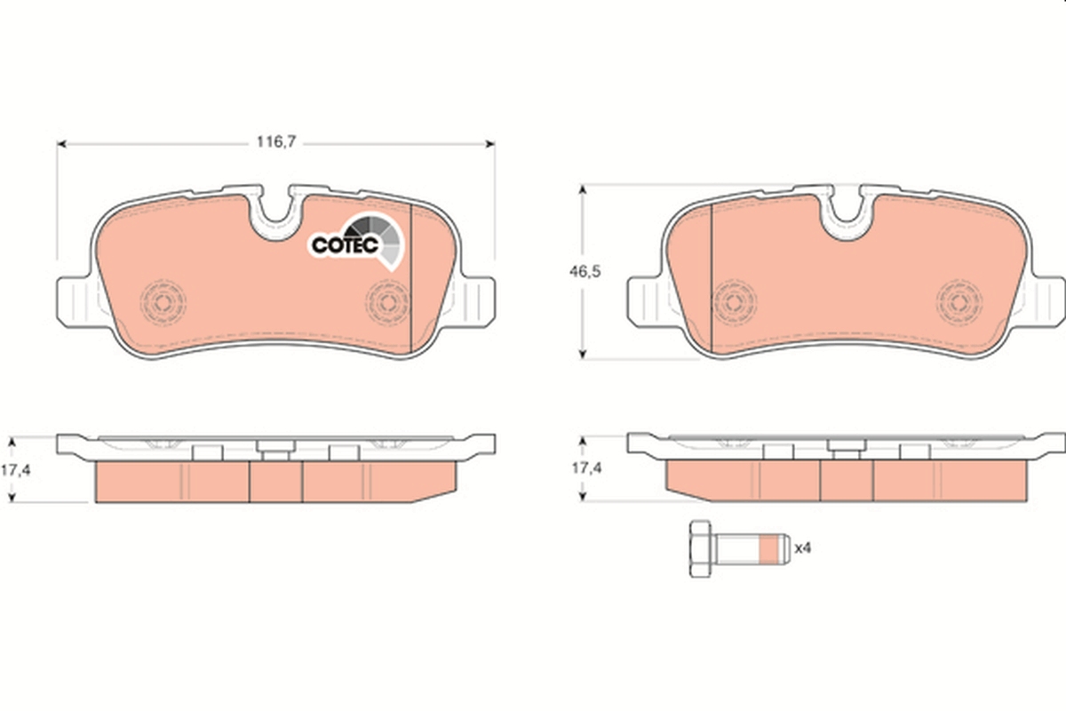 TRW GDB1632 COTEC Brake Pad...
