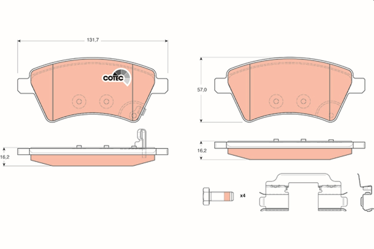TRW GDB1673 COTEC Brake Pad...