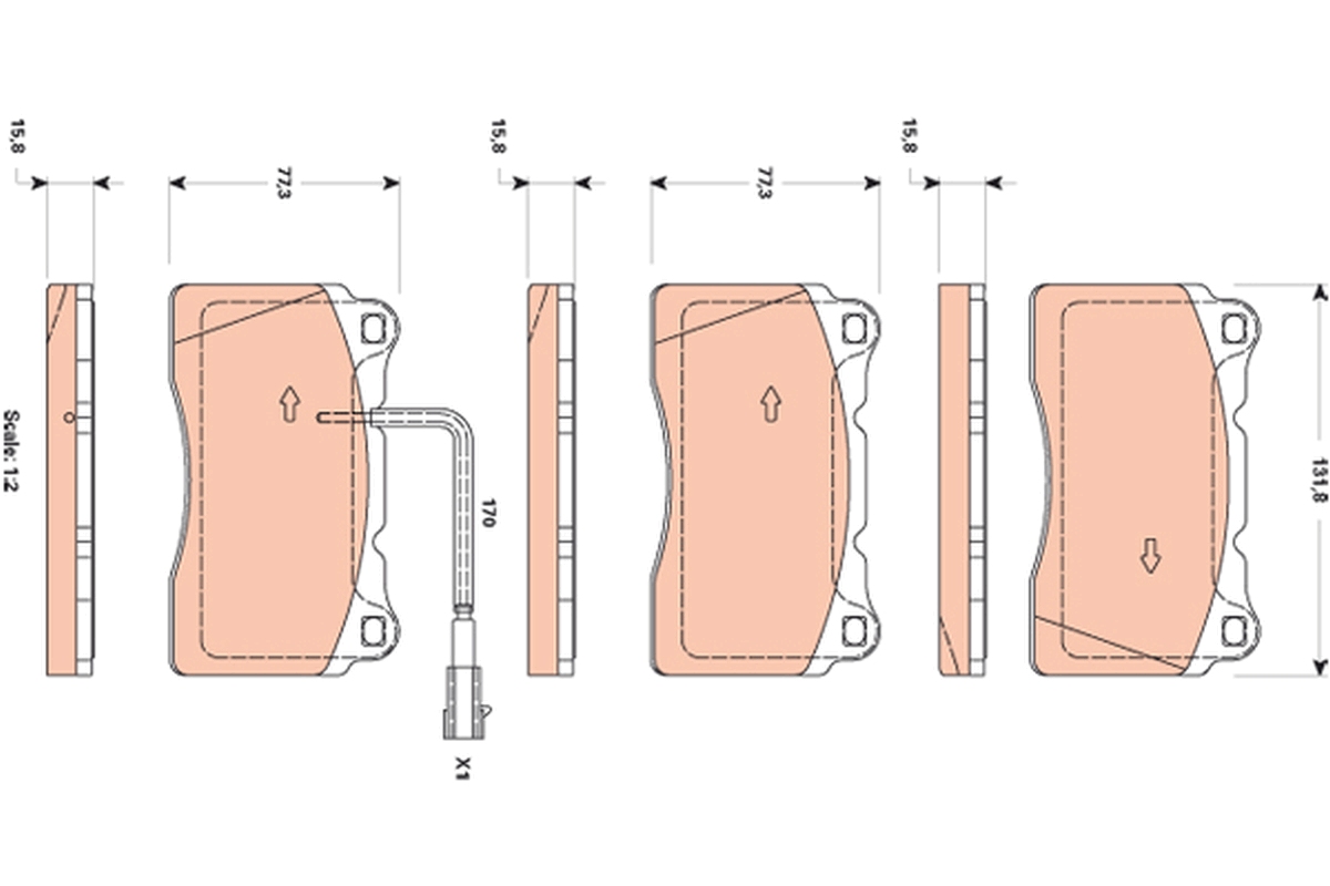 TRW GDB1871 Brake Pad Set,...