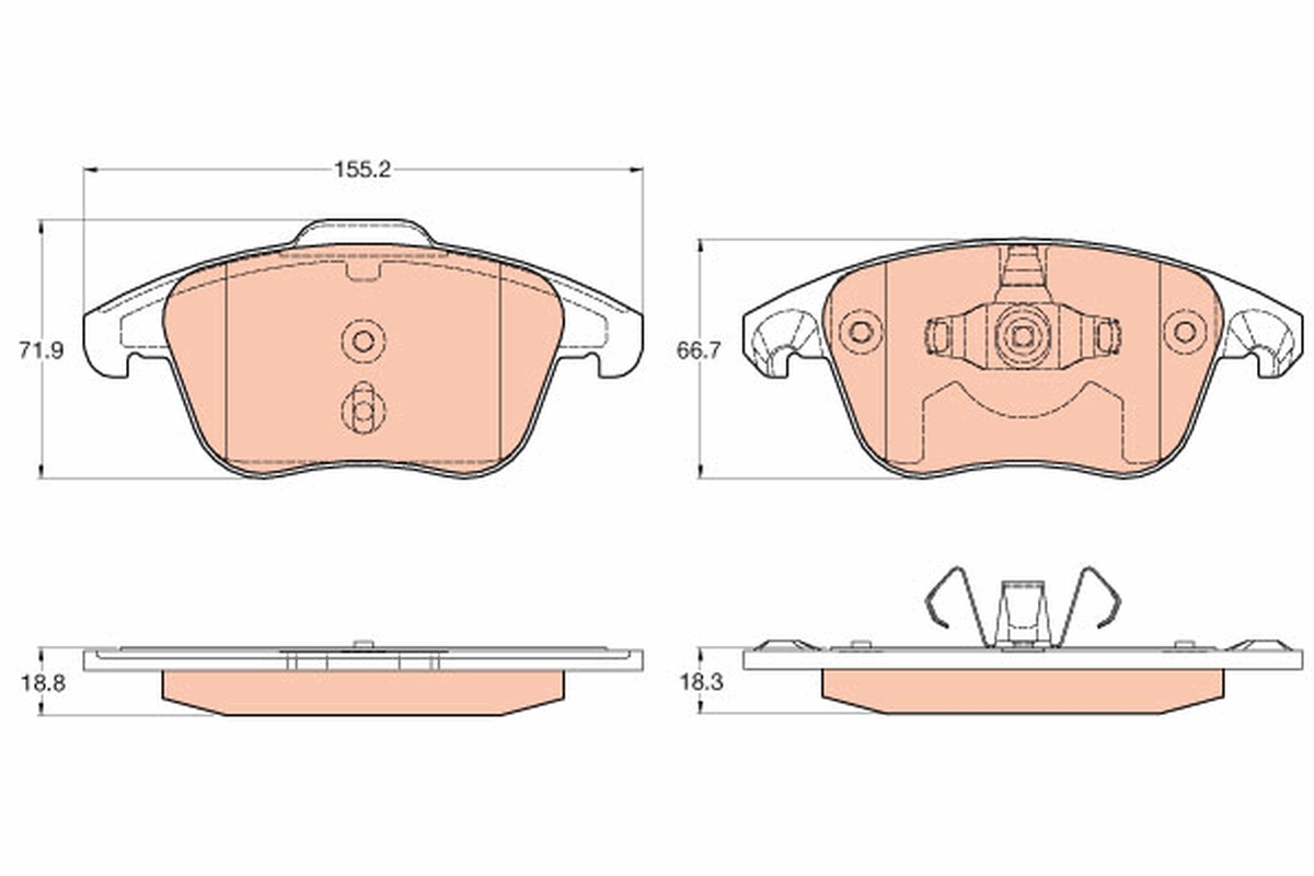 TRW GDB2025 Brake Pad Set,...