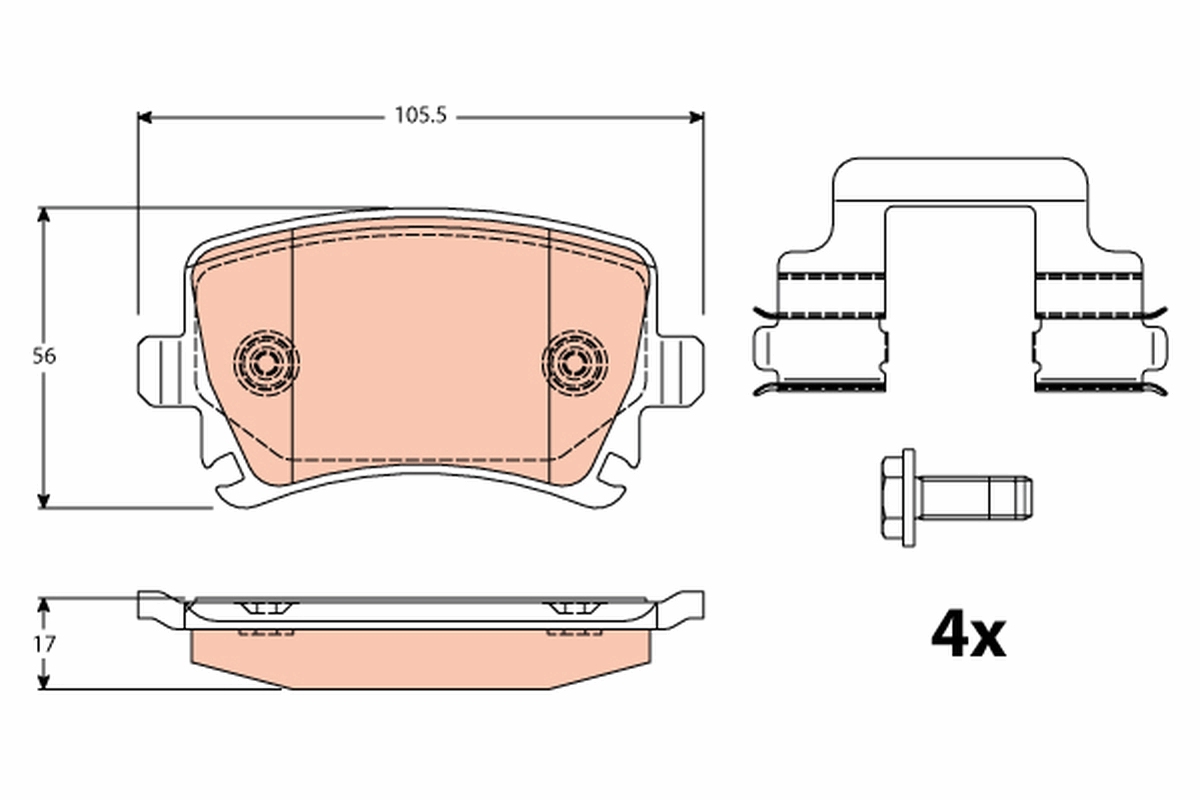 TRW GDB2083 Brake Pad Set,...