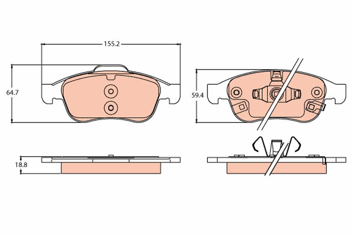 TRW GDB2111 Brake Pad Set,...