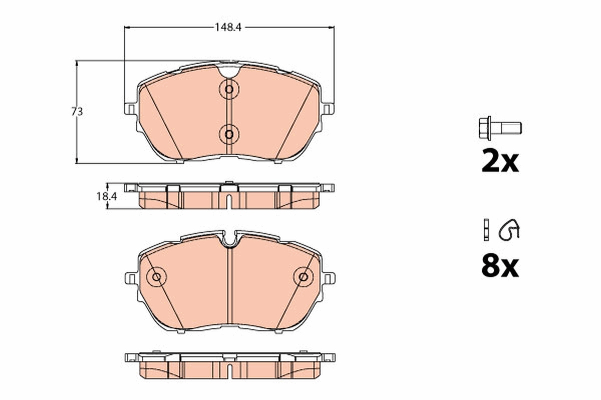 TRW GDB2121 Brake Pad Set,...