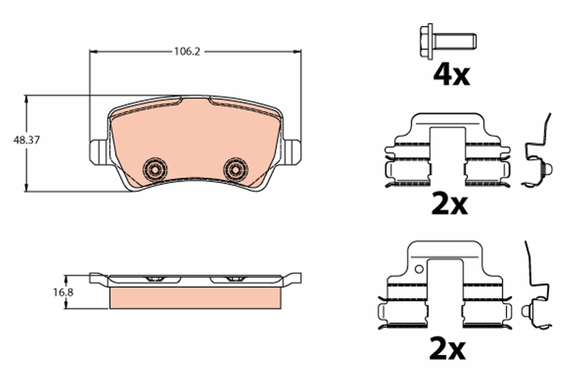 TRW GDB2125 Brake Pad Set,...