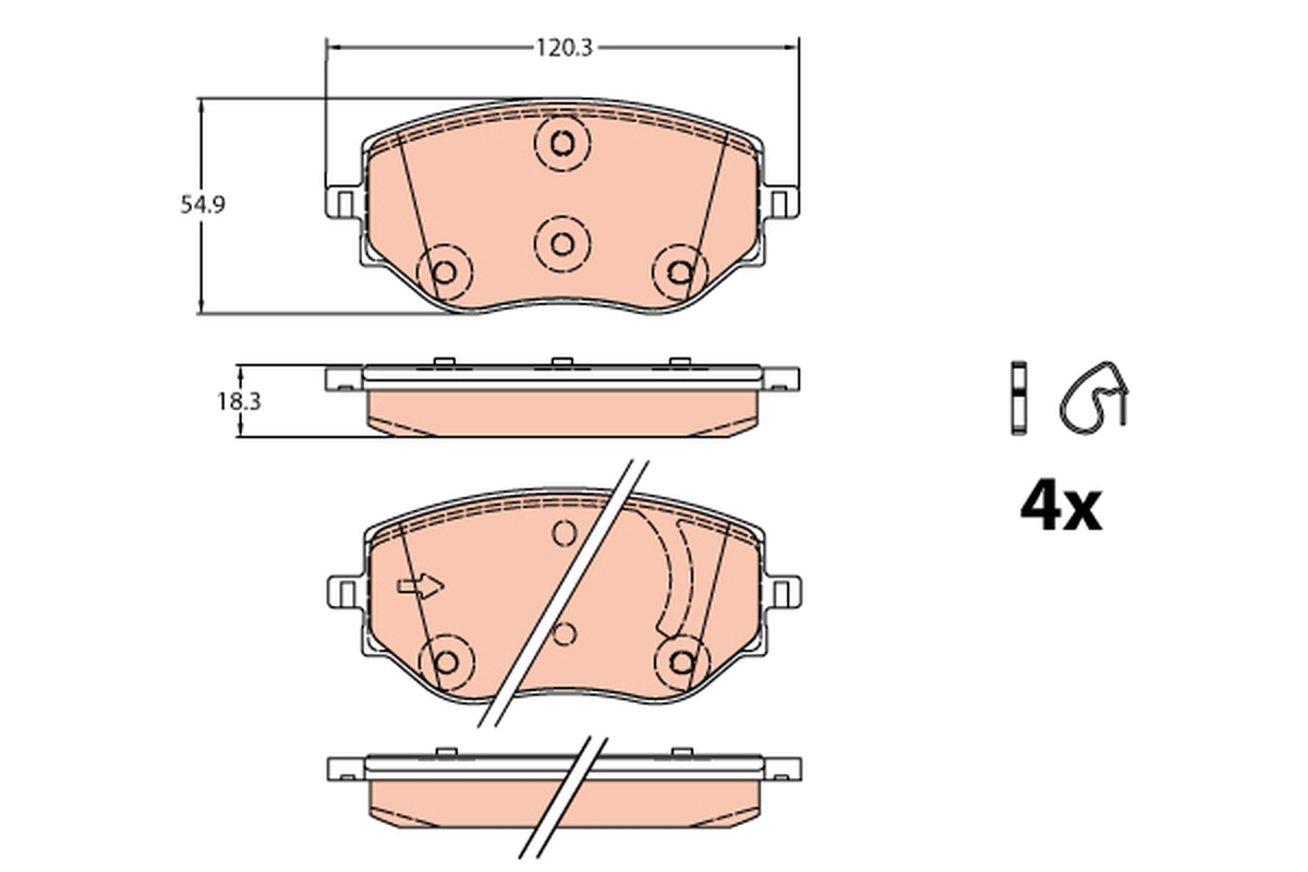 TRW GDB2324 Brake Pad Set,...