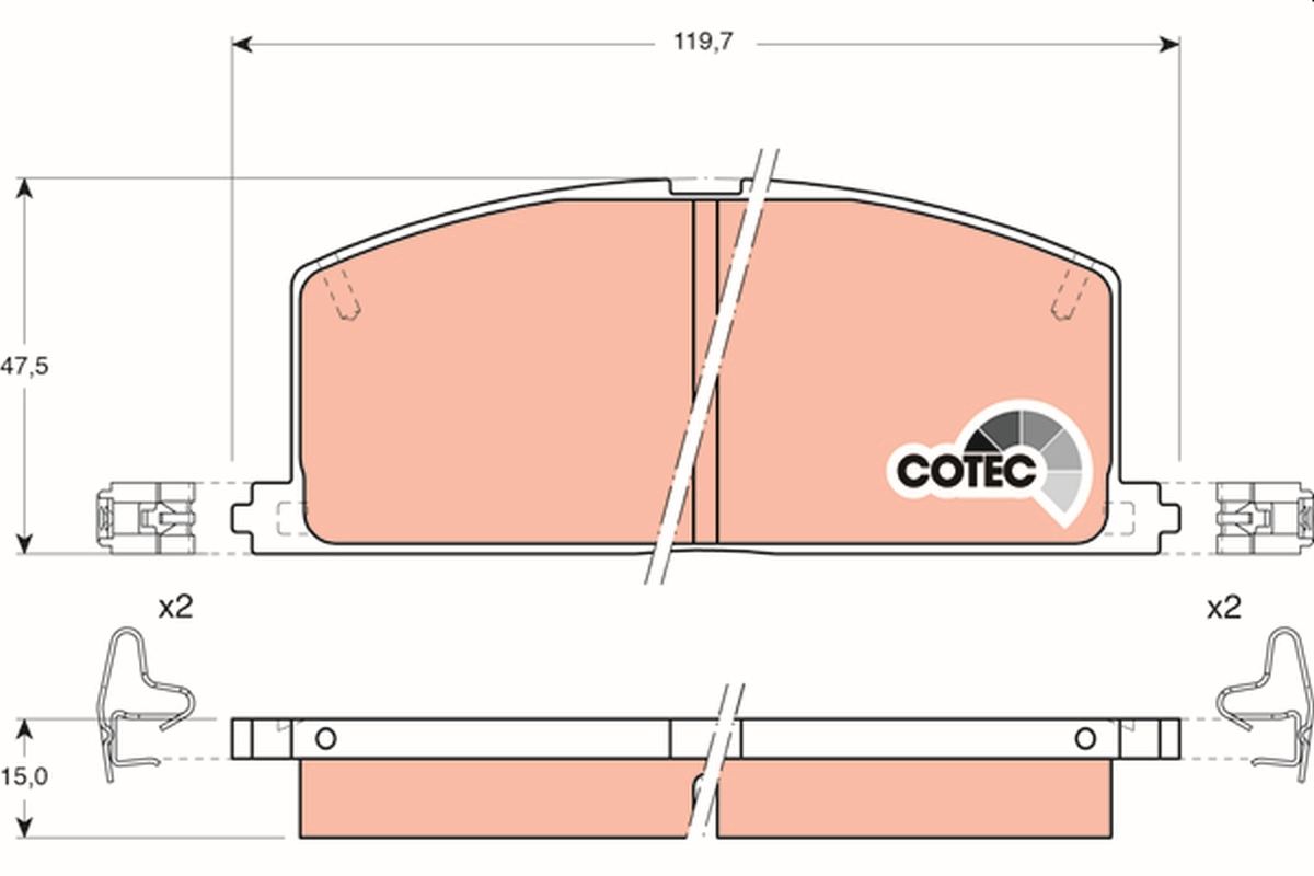 TRW GDB323 COTEC Brake Pad...