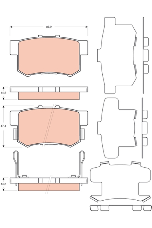 TRW GDB3447 Brake Pad Set,...