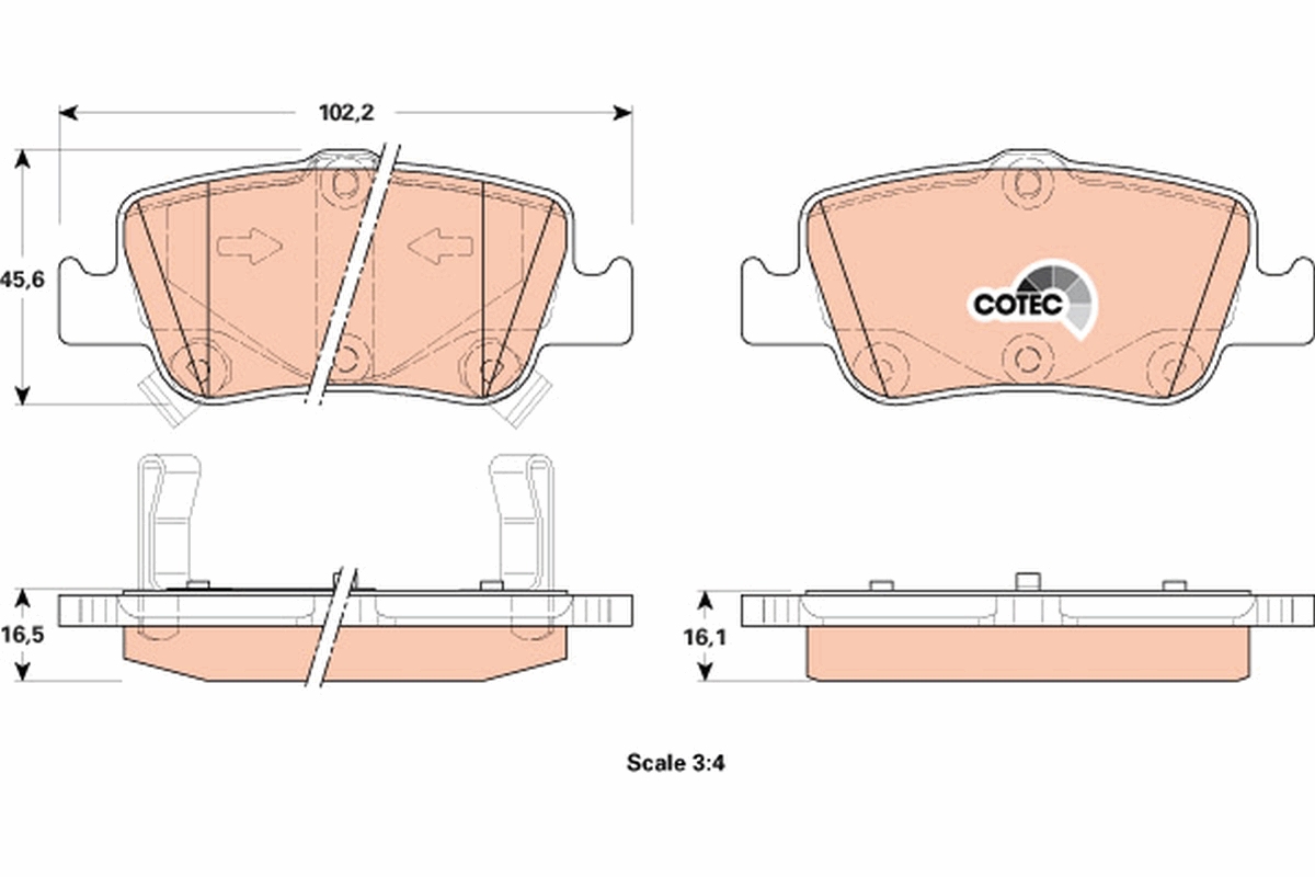TRW GDB3480 COTEC Brake Pad...