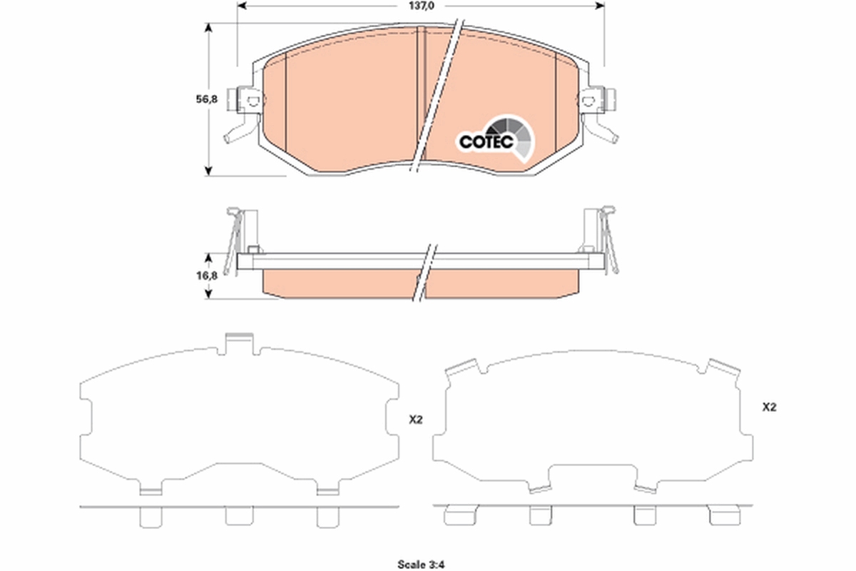 TRW GDB3519 COTEC Brake Pad...