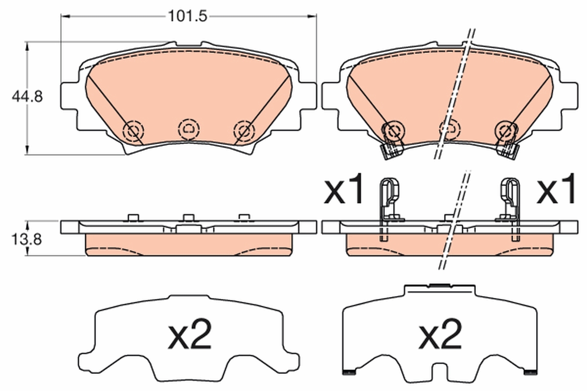 TRW GDB3593 Brake Pad Set,...