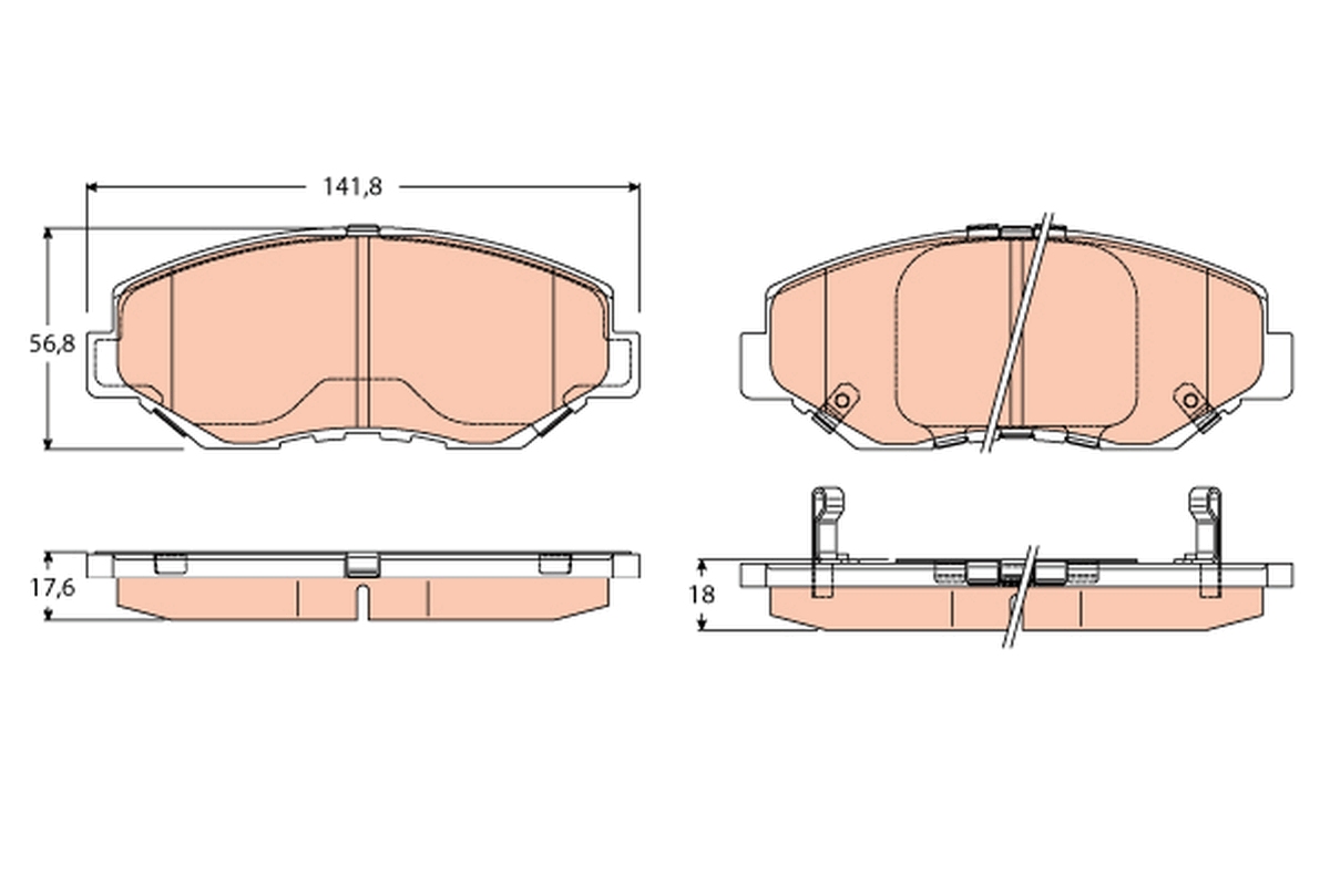 TRW GDB3627 Brake Pad Set,...