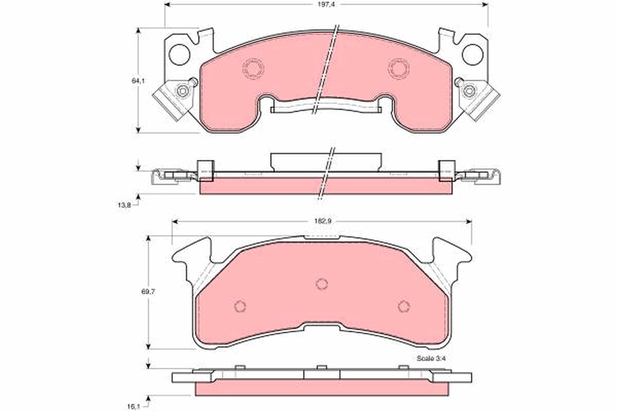 TRW GDB4026 Σετ τακάκια, δισκόφρενα for CHEVROLET