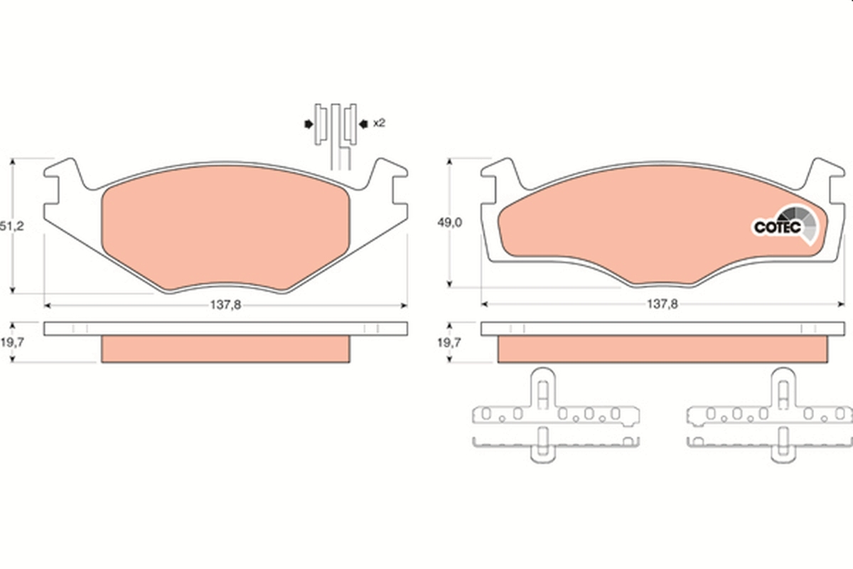 TRW GDB454 COTEC Brake Pad...