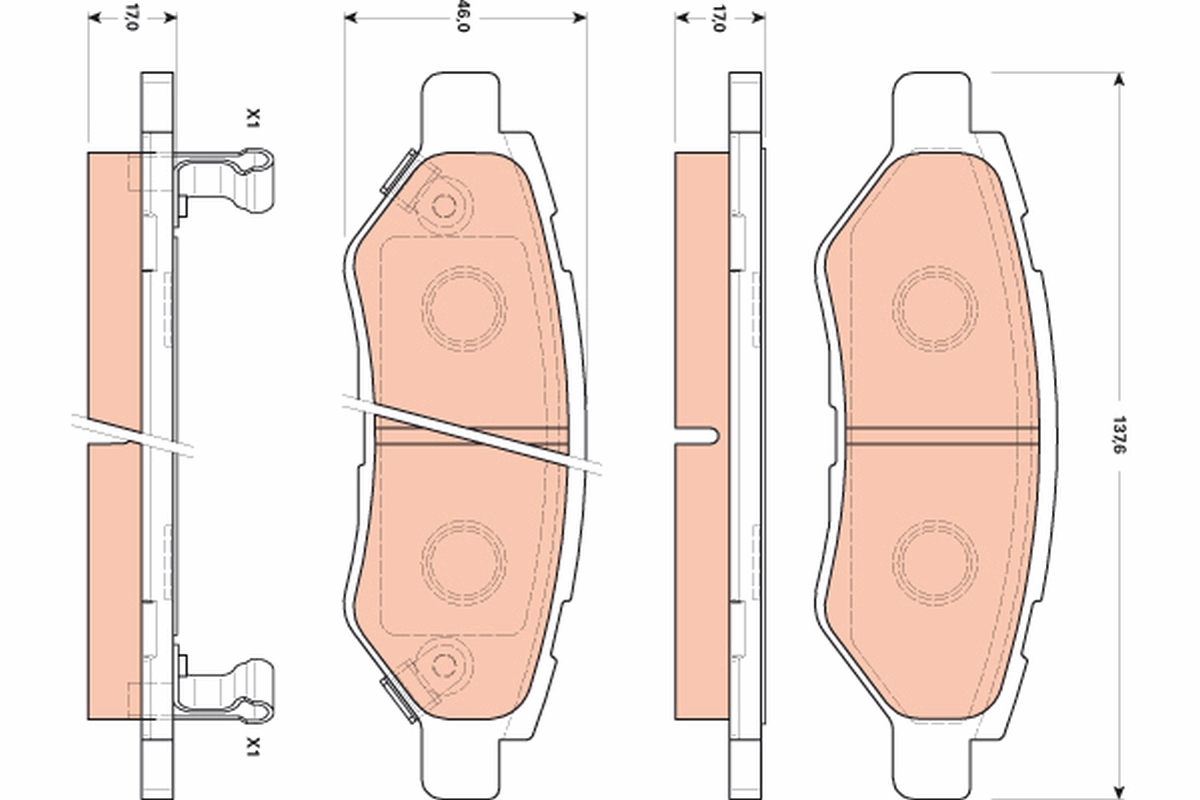 TRW GDB4602 Brake Pad Set,...