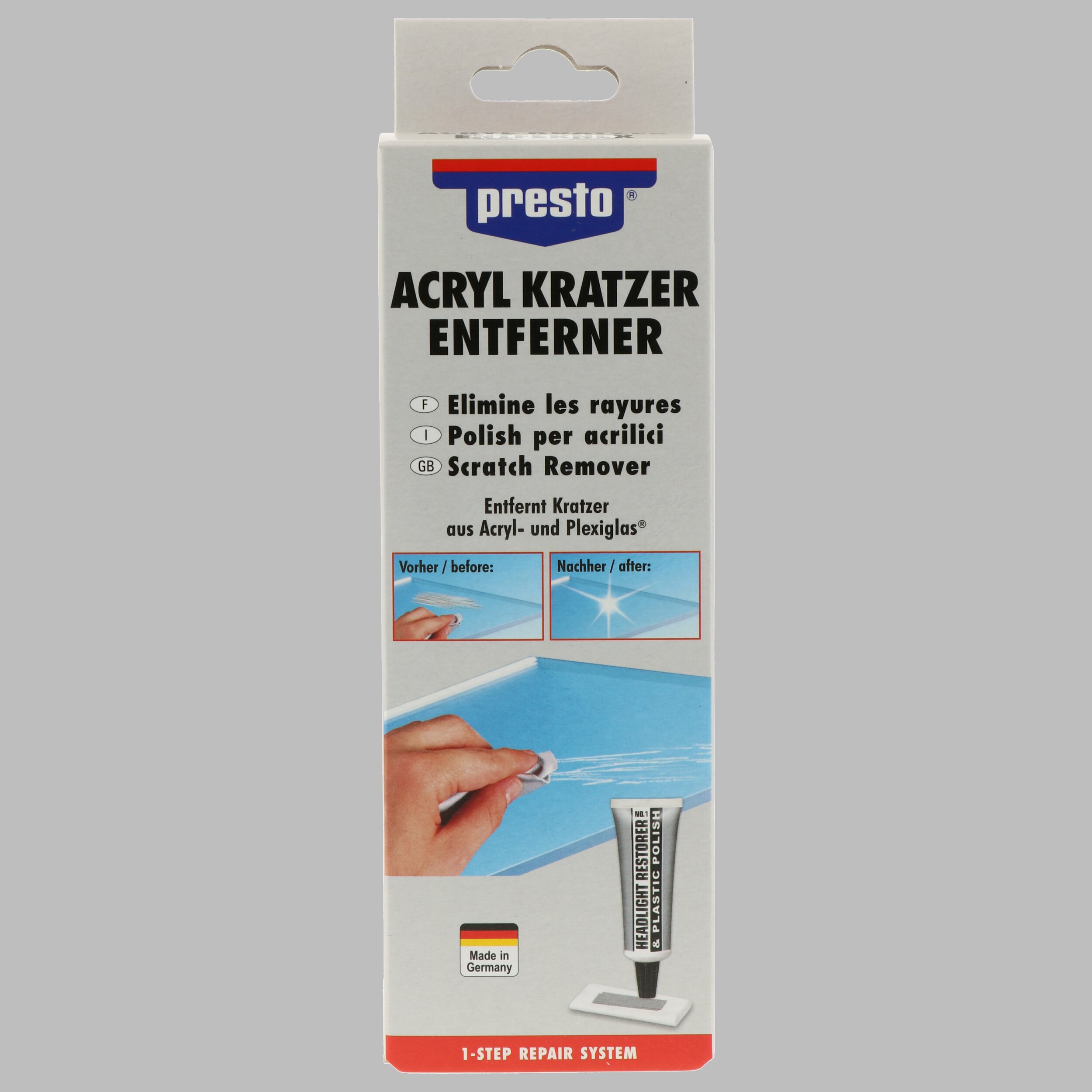 PRESTO 430114 Acryl-Kratzer-Entferner Reparatursatz, Kunststoffreparatur
