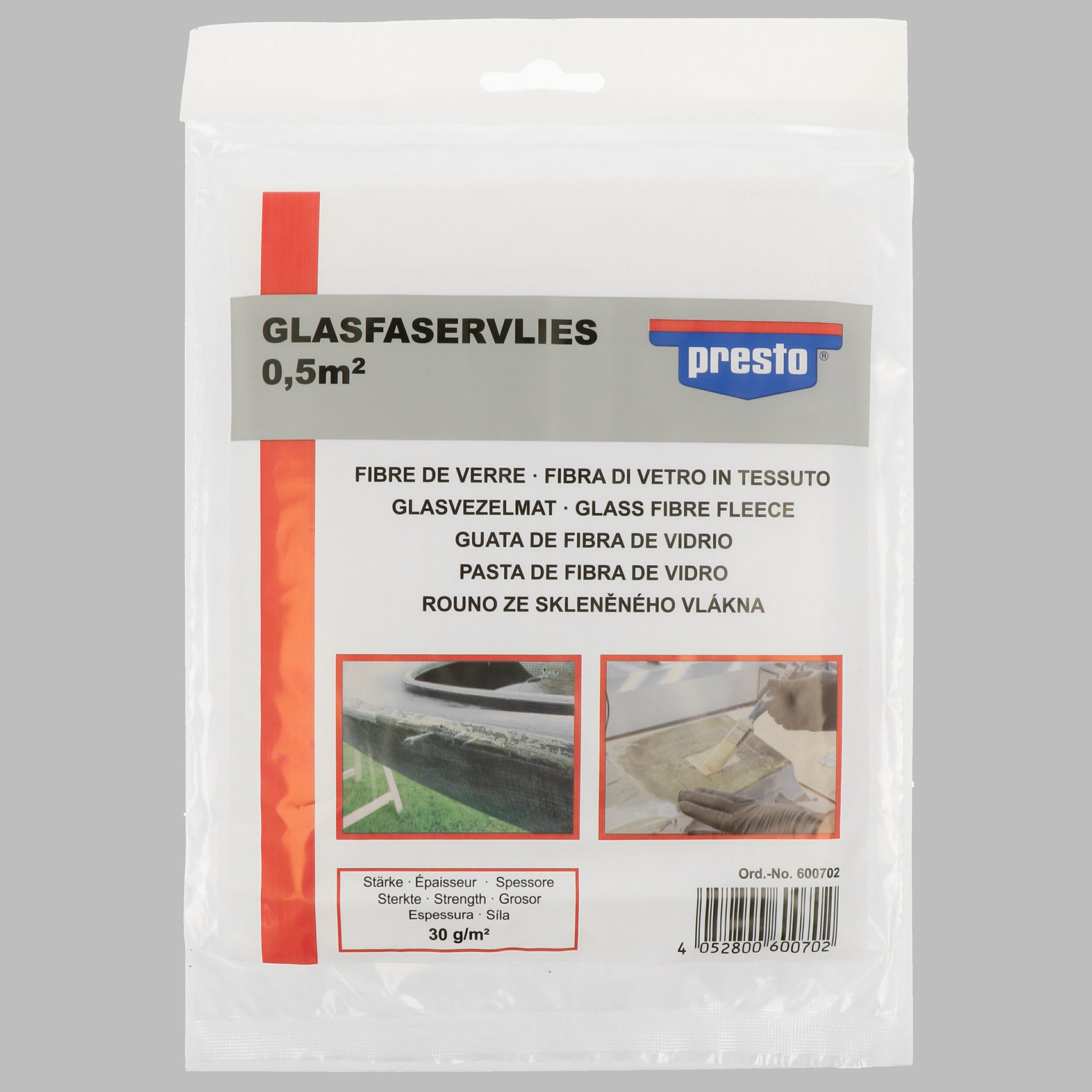 PRESTO 600702 Glasfaservlies 0,5 m² Glasfaserspachtel