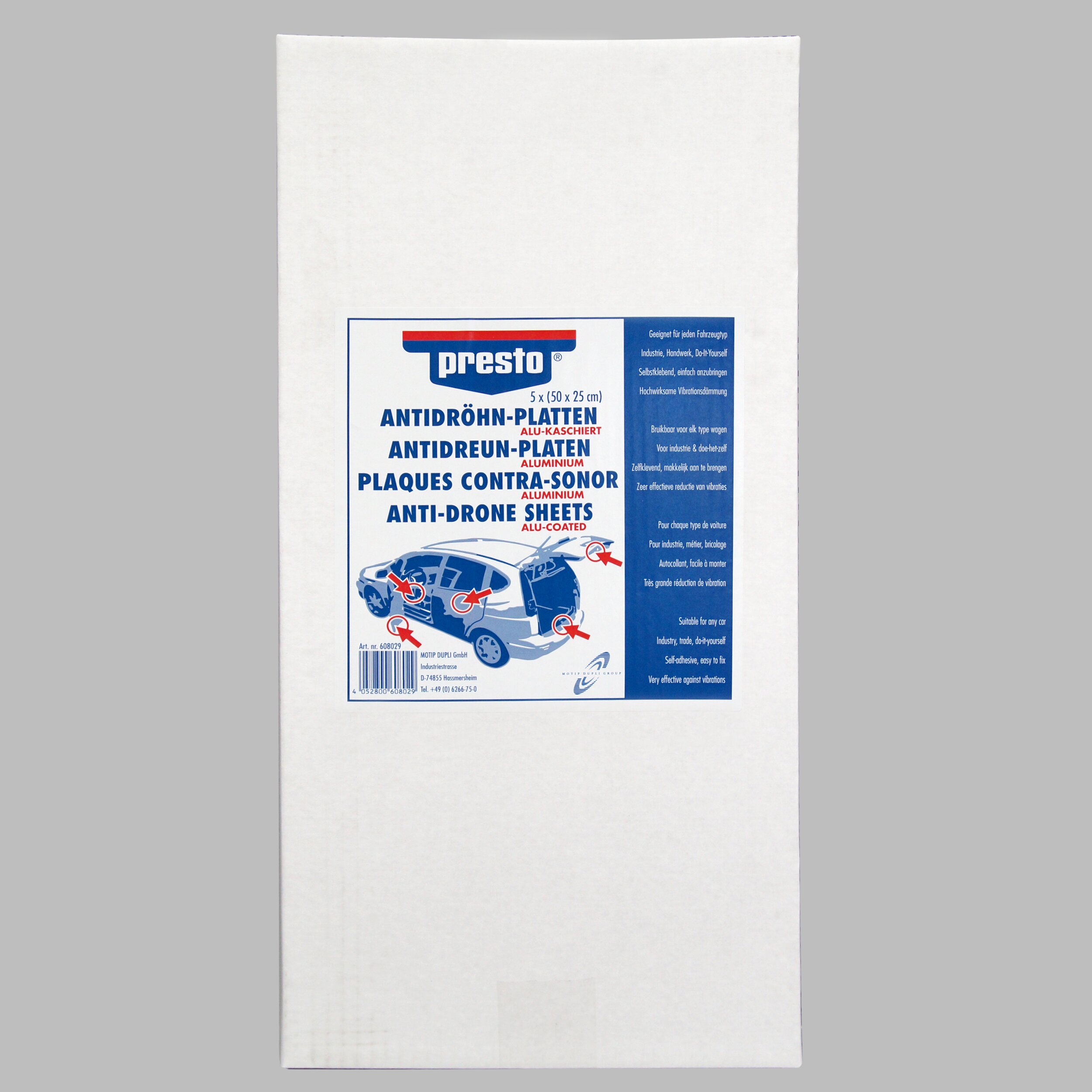 PRESTO 608029 Antidröhn-Platten alukaschiert Anti-Dröhn-Matte