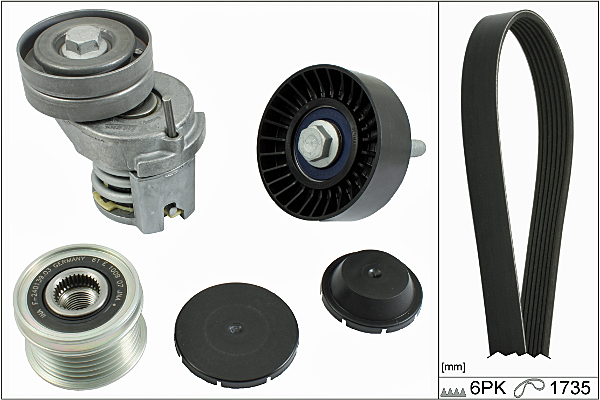 HEPU 20-1858 hosszbordás szíj készlet AUDI SEAT SKODA VW