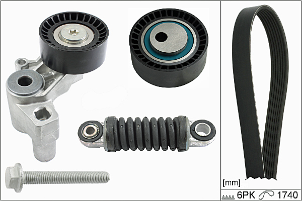 HEPU 20-1896 Σετ ιμάντων poly-V for CITROËN FIAT LANCIA PEUGEOT