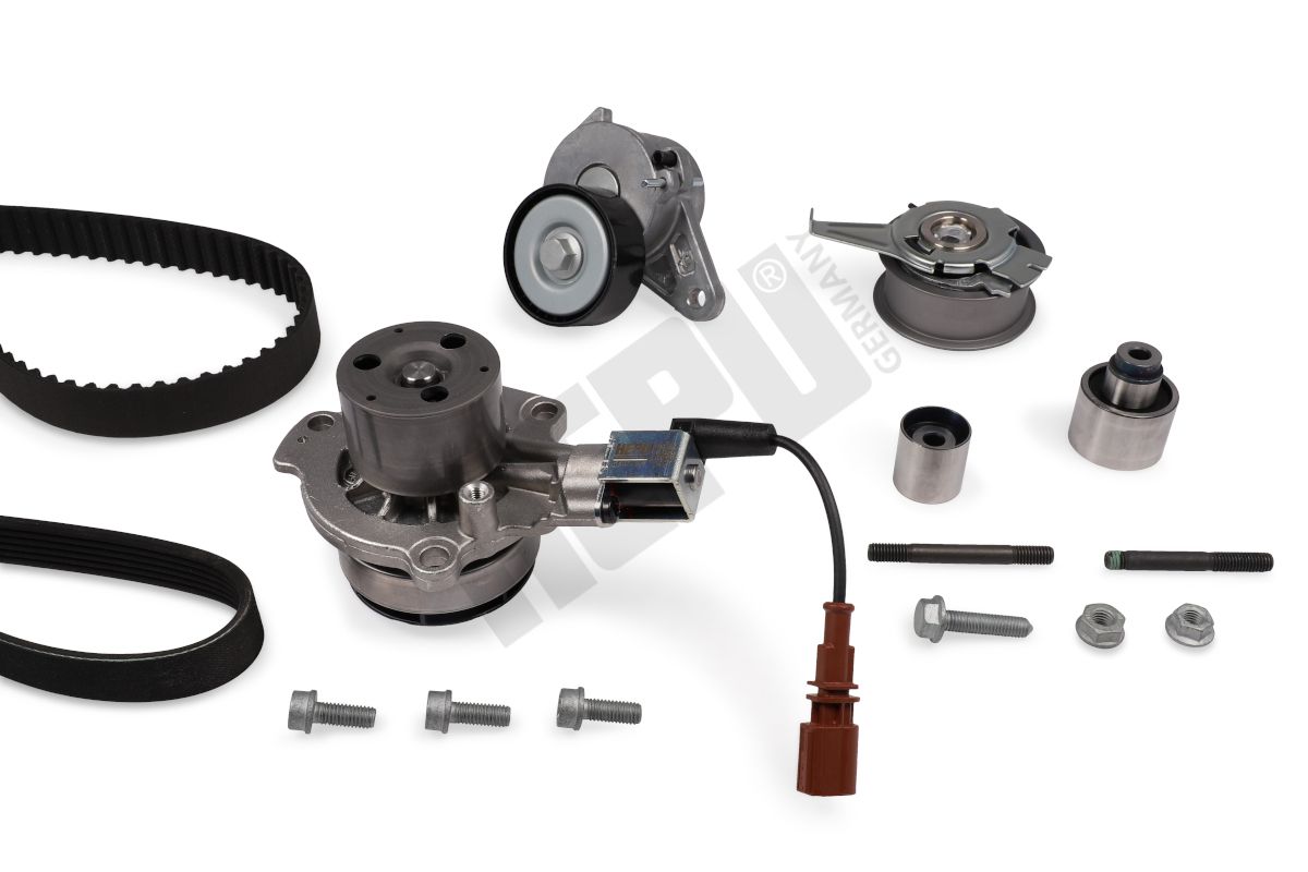 HEPU PK06690-XT1 Water pump + timing / V-ribbed belt set
