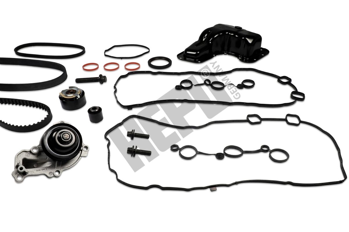 HEPU PK09080-XT1 XT-Professional Water pump + timing / V-ribbed belt set