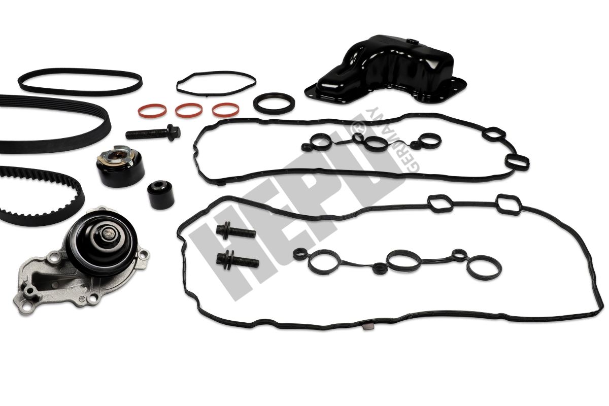 HEPU PK09081-XT1 XT-Professional Water pump + timing / V-ribbed belt set