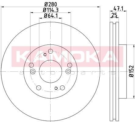 KAMOKA 1031128 Bremsscheibe